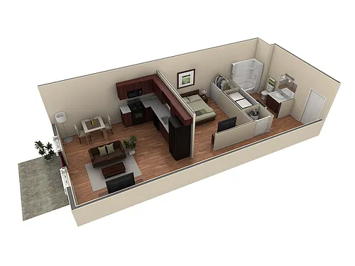 Floor plan Studio Premier Courtyard