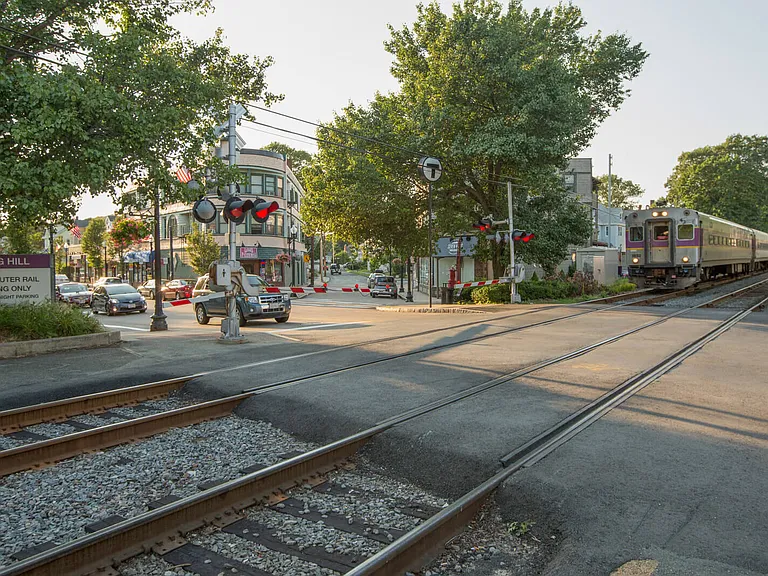 Commuter rail nearby