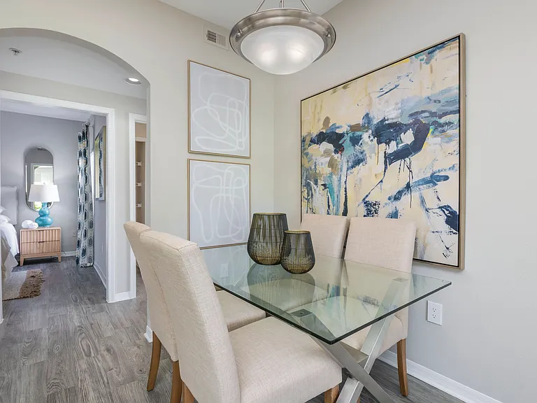 Elevate your apartment living with a dedicated dining area that enhances mealtime experiences and makes entertaining effortless. Discover the perfect setting to savor your meals.