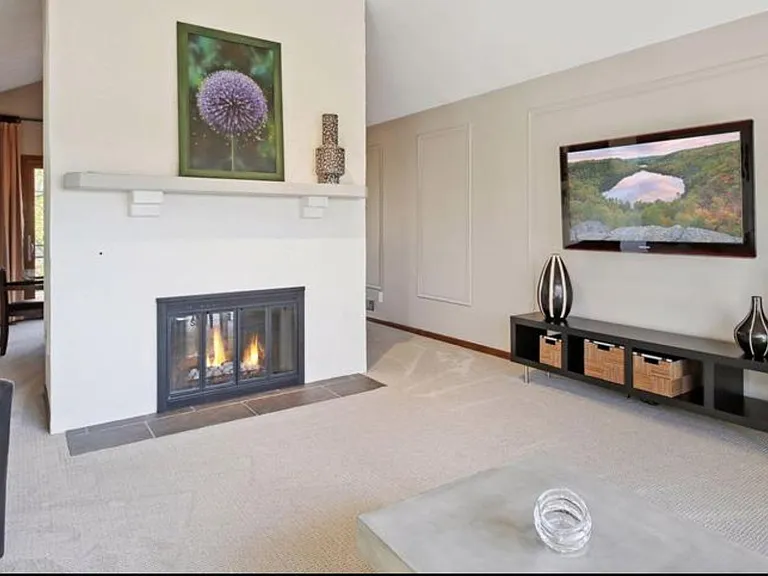 Gas fireplace with large TV wall mount
