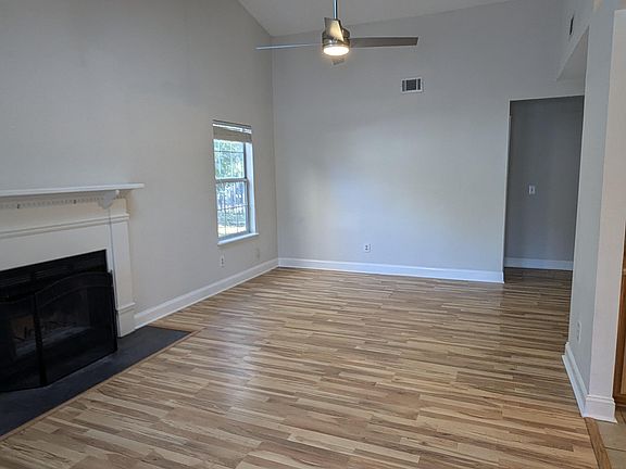 Large living room with fireplace