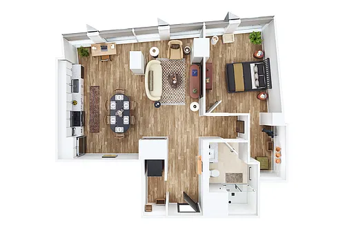 Floor plan One Bed- J