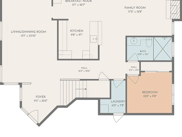 Visualize the flow of this home with a clear, comprehensive floor plan highlighting room dimensions