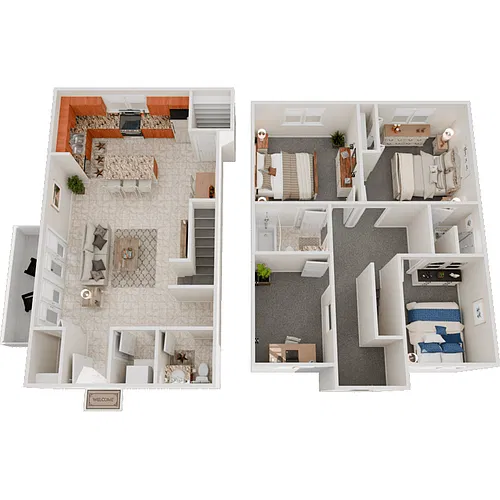 Floor plan 3 Bed 2.5 Bath Townhouse