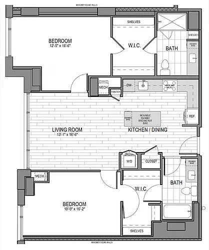 Floor plan 2BR/2BA