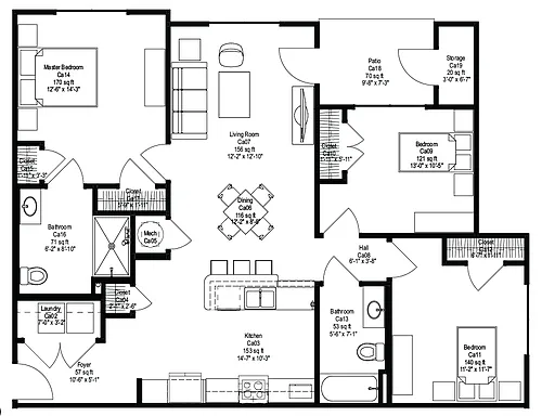 Floor plan 3 Bedroom