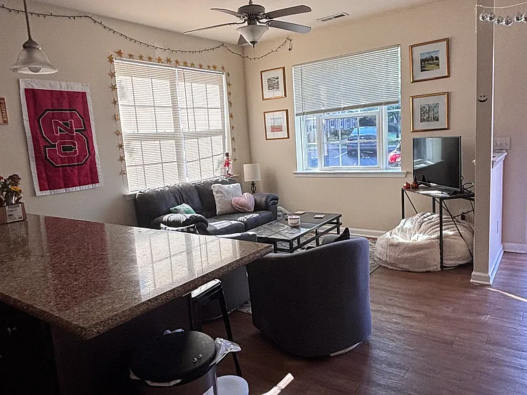 Open kitchen/living room.