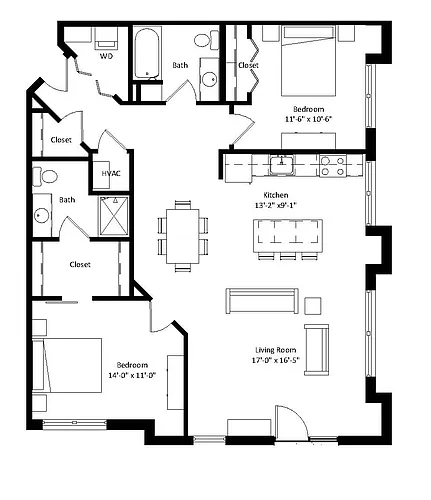 Floor plan 2 Bedroom