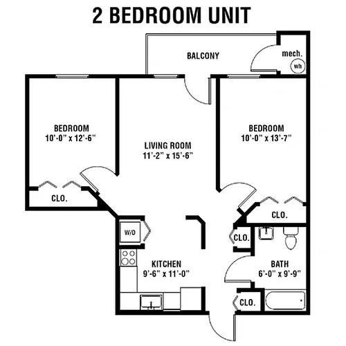 Floor plan 2 Bed