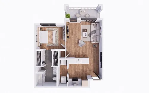 Floor plan 1X1 60