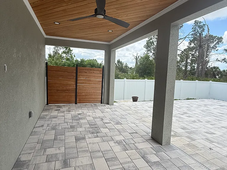 Covered patio area