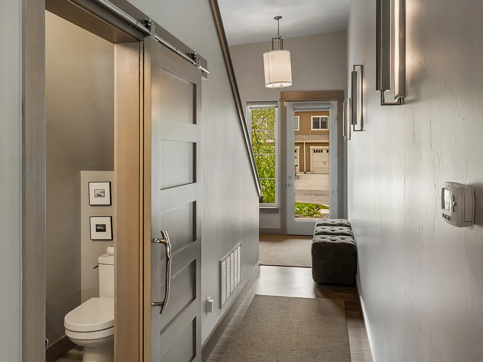 Front entry hallway and half bath