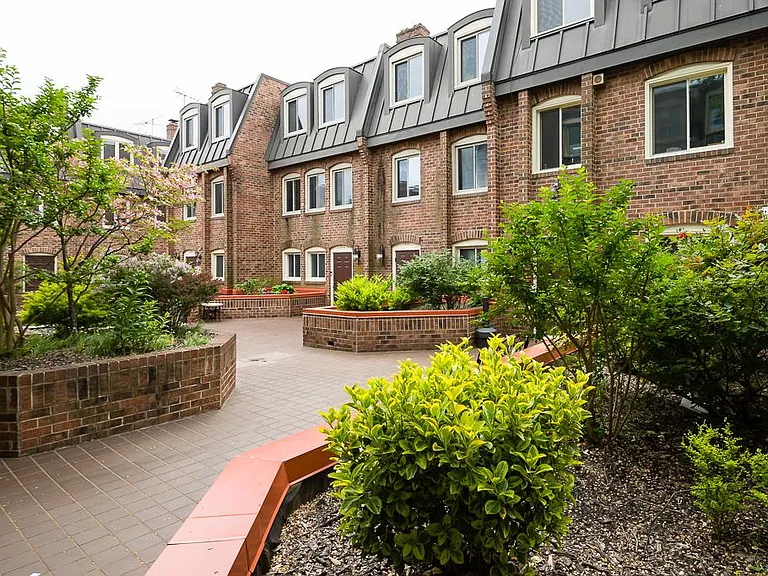 View of the communal patio as you are leaving 1208.
