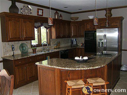 Kitchen with Center Island & Granite Countertops