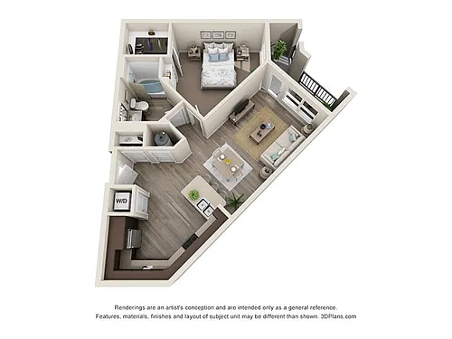 Floor plan 1X1-801