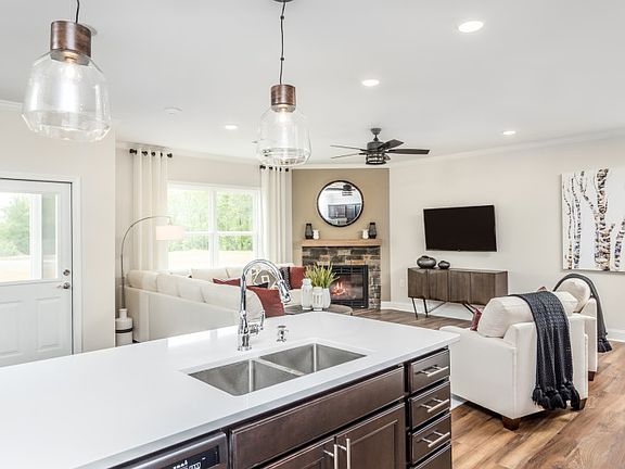 Center island in kitchen