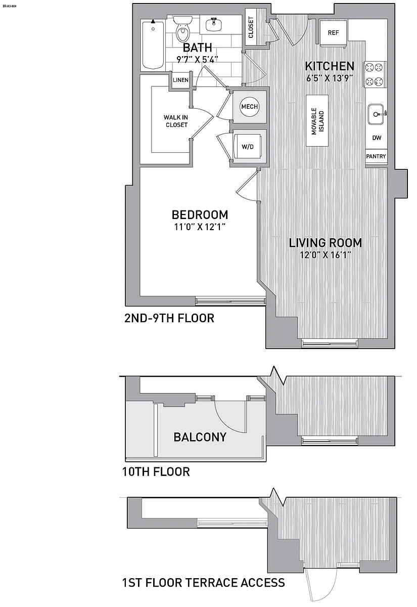 Floor plan 1 Bed1 Bath A4