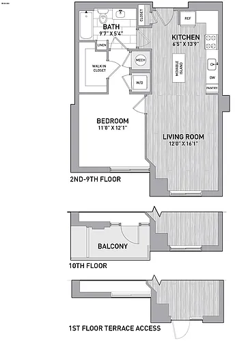 Floor plan 1 Bed1 Bath A4