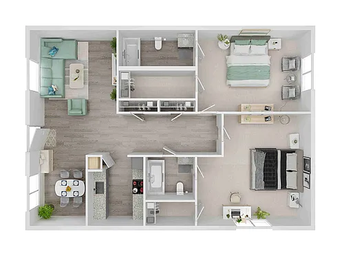 Floor plan 2X2-F