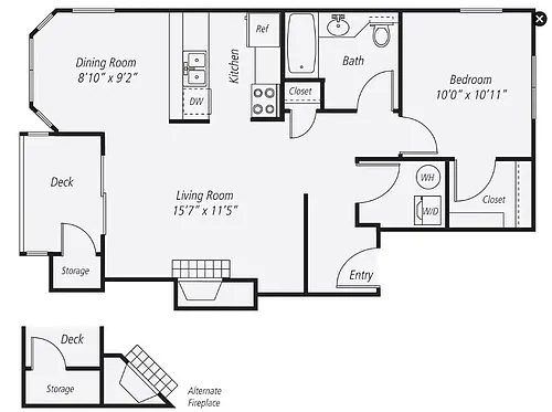 Floor plan 1x1L