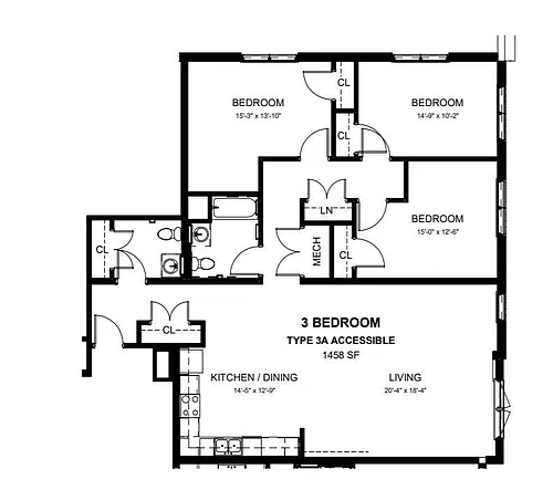 Floor plan Three Bedroom