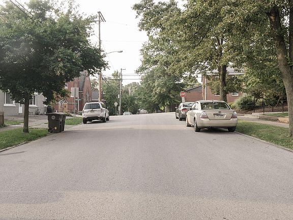 View down the road from the front of the property.