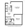 Floor plan 1-Bedroom