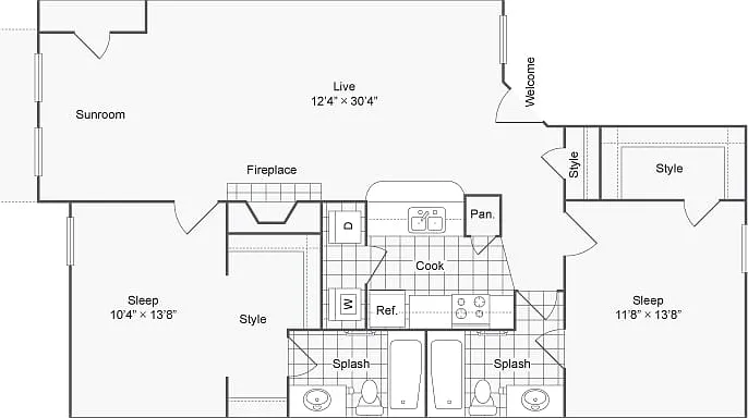 2 BR x 2 BA with Washer/Dryer 2 BR x 2 BA with Washer/Dryer