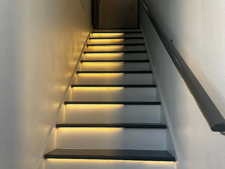 Stairs with light sensor