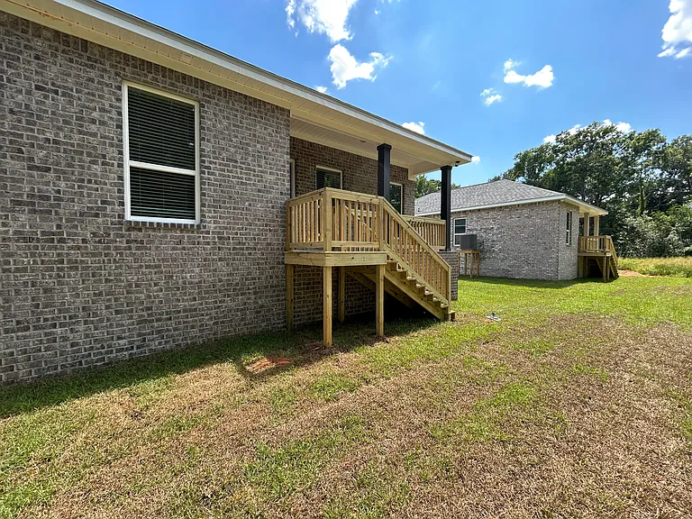 Back view with porch