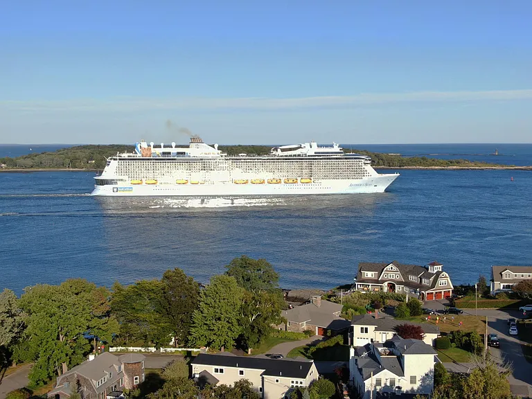 The daily parade of cruise ships in late summer thru the fall. At least 4 ships pass by each day--2-3 arriving, 2-3 departing.