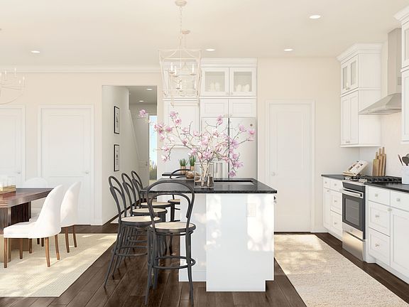 Large island with granite countertops