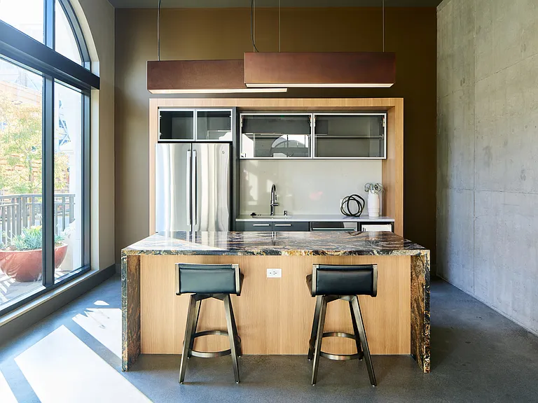 Check out our demonstration kitchen with bar seating!
