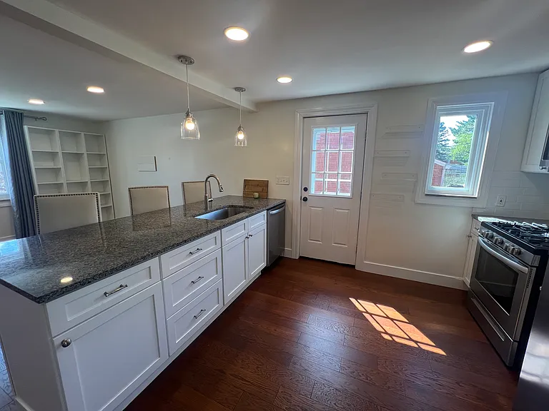 Kitchen Island and Porch Door