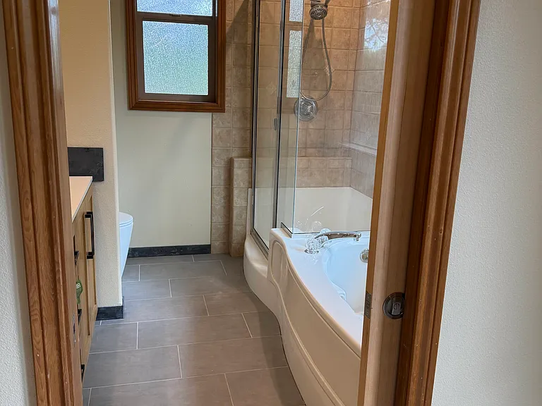 New heated tile floors, master bath