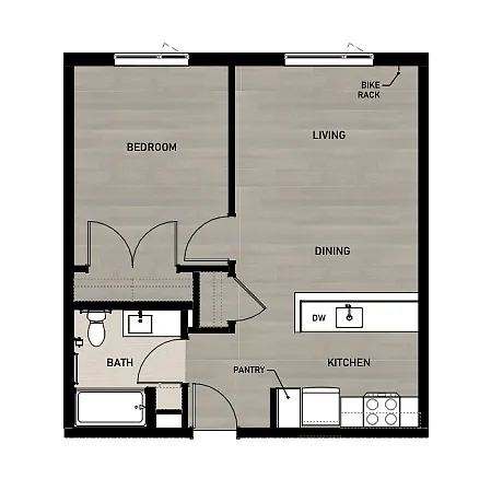 Floor plan 1X1 B 60