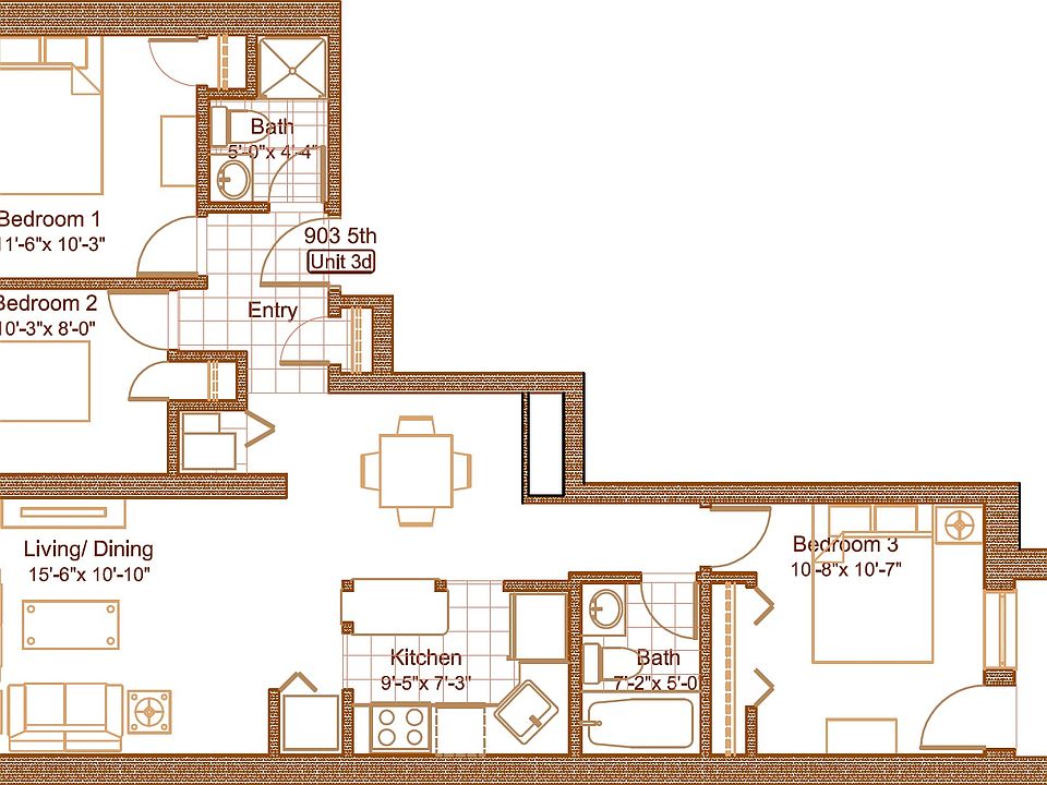 1st image of 903 S 5th Ave APT 3D