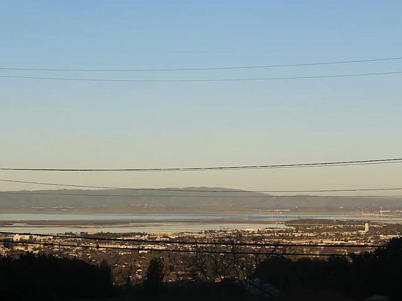 The view of the San Francisco Bay from the house, across from us you can see Oakland.