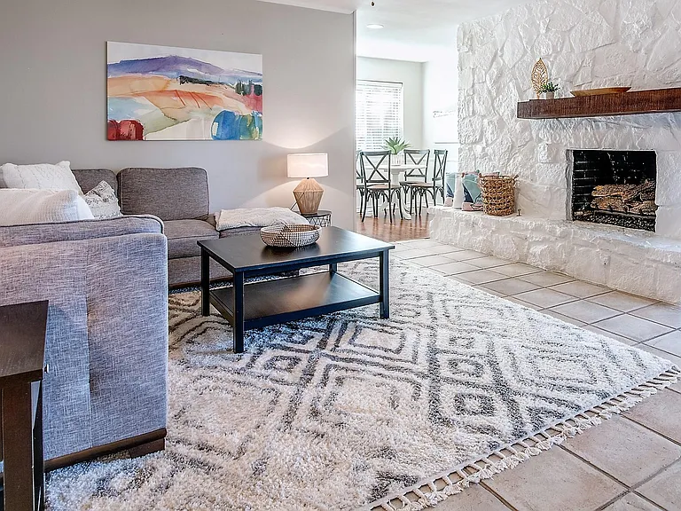 Large Family Room with Gas Fireplace.