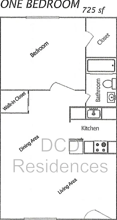 1 bed, 1.0 bath, 725 sqft, $1,100 — Photo 1