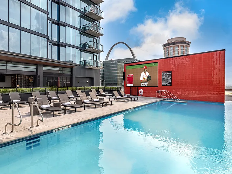 The Resort-Style Infinity Edge Pool at One Cardinal Way Luxury Apartments
