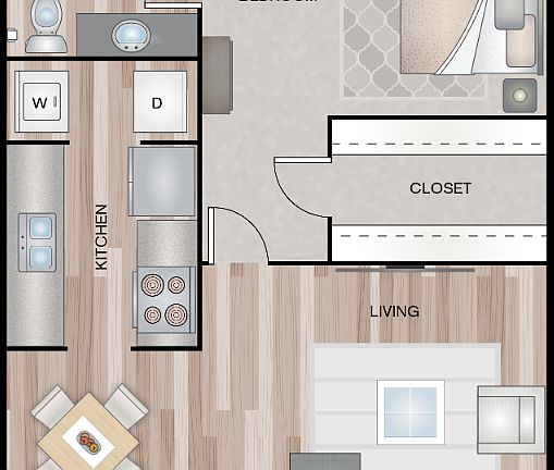 1 BEDROOM 1 BATH 800 SQFT