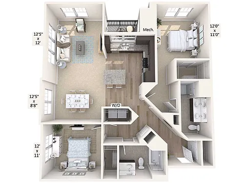 Floor plan B4-1279sq-Stainless