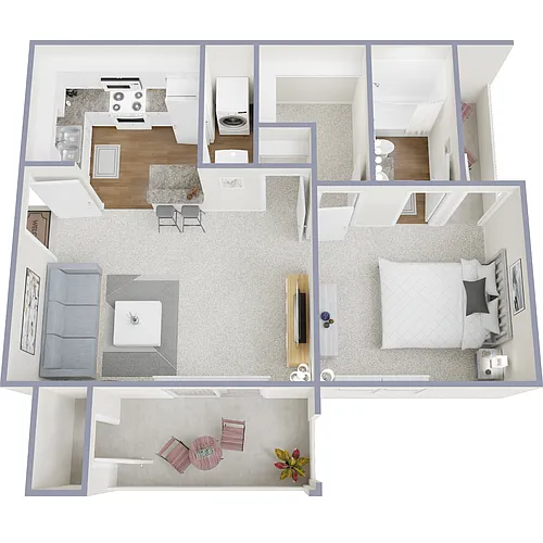 Floor plan 1A One Bedroom