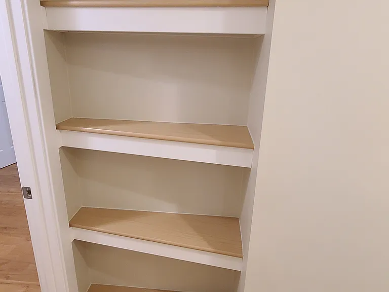 Shelves in bathroom