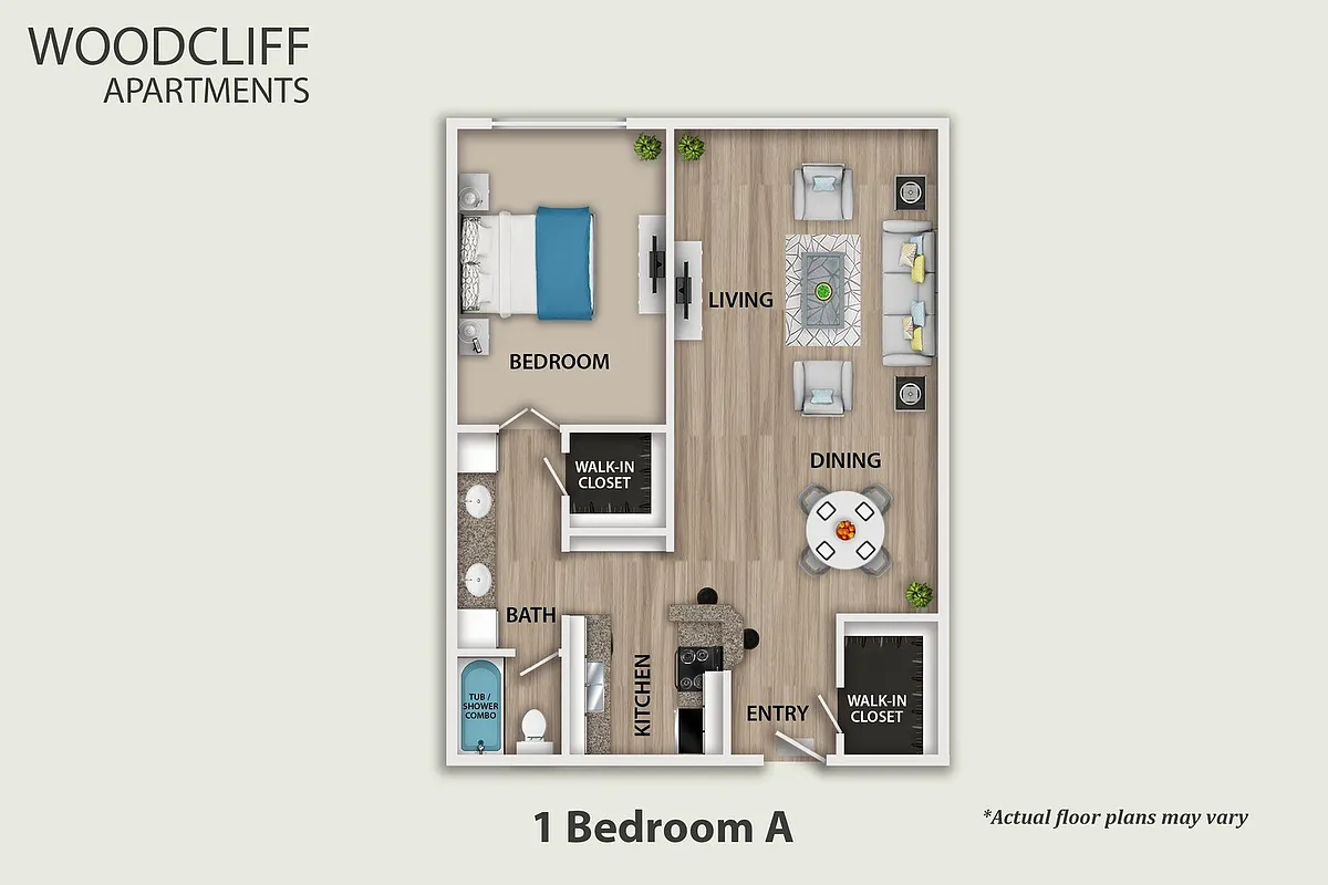 Floor plan 1 Bedroom A