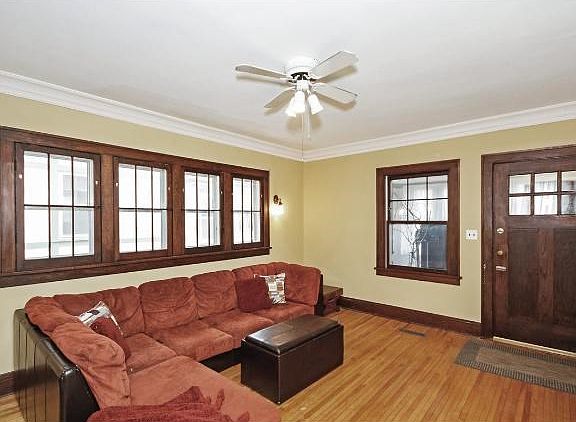 Main floor living room with hardwood floors.