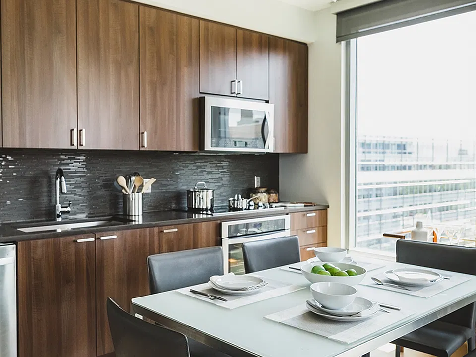 Moen chrome fixtures in kitchens and baths