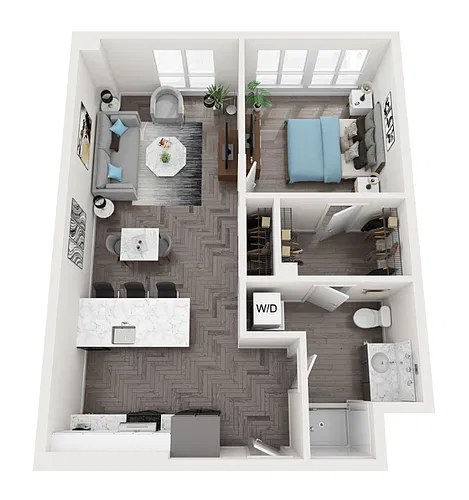 Floor plan 1X1 B