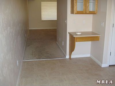 Desk conveniently located in kitchen
